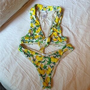 Onia Lemon Print Swimsuit